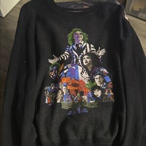 Custom printed UNISEX LUX BLK Beetlejuice Movie art Graphic Black Sweater M